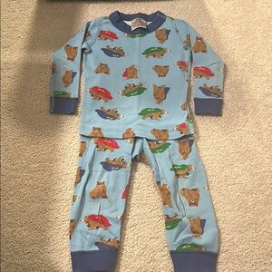Kids Blue Animal Print Pajamas